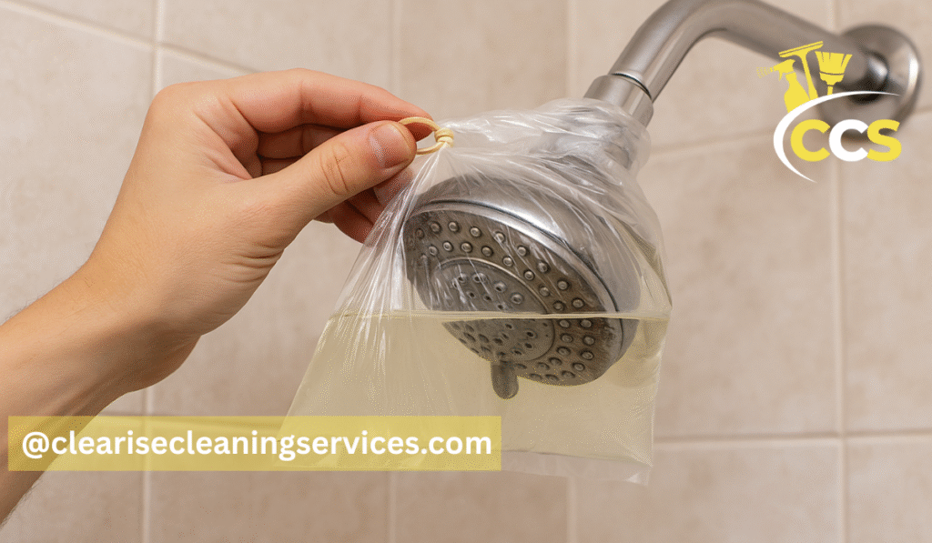 cleaning showerhead with vinegar