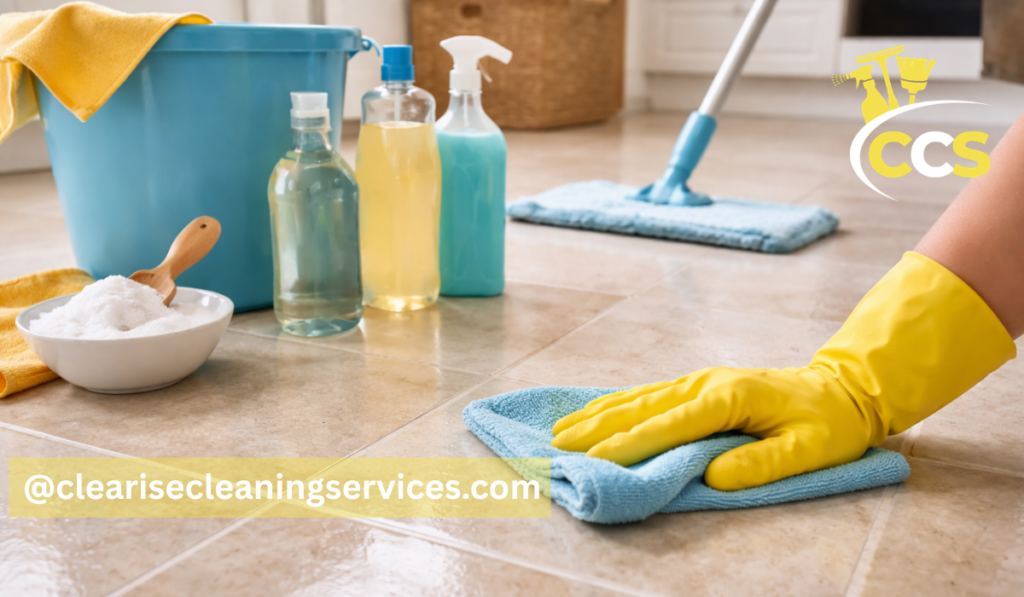 cleaning linoleum tile