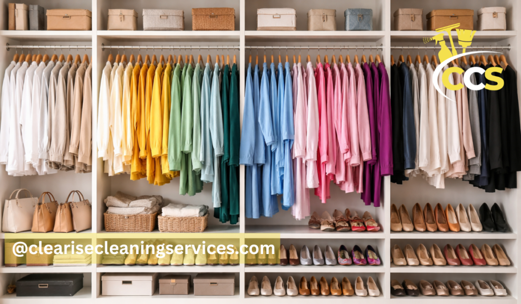 colour coordinated closet