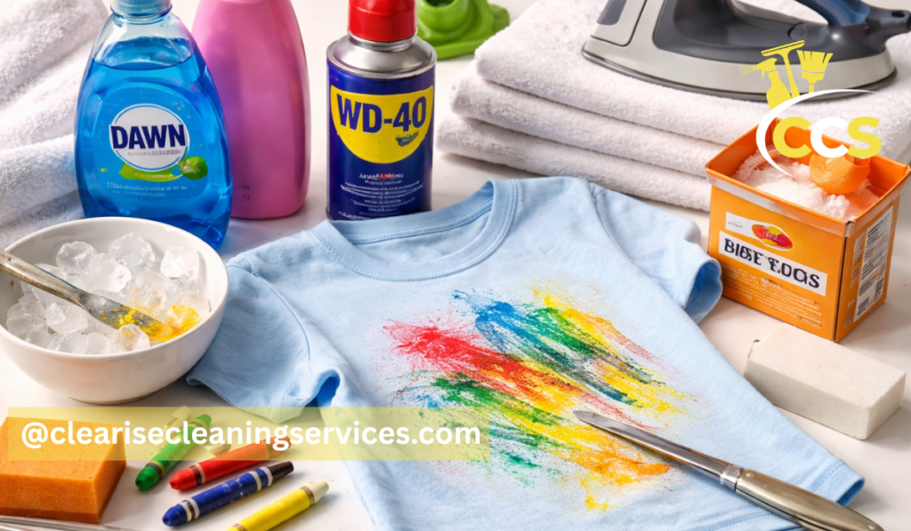 how to get crayon out of clothes