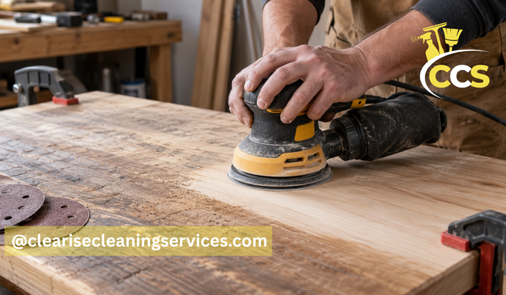sanding with an orbital sander