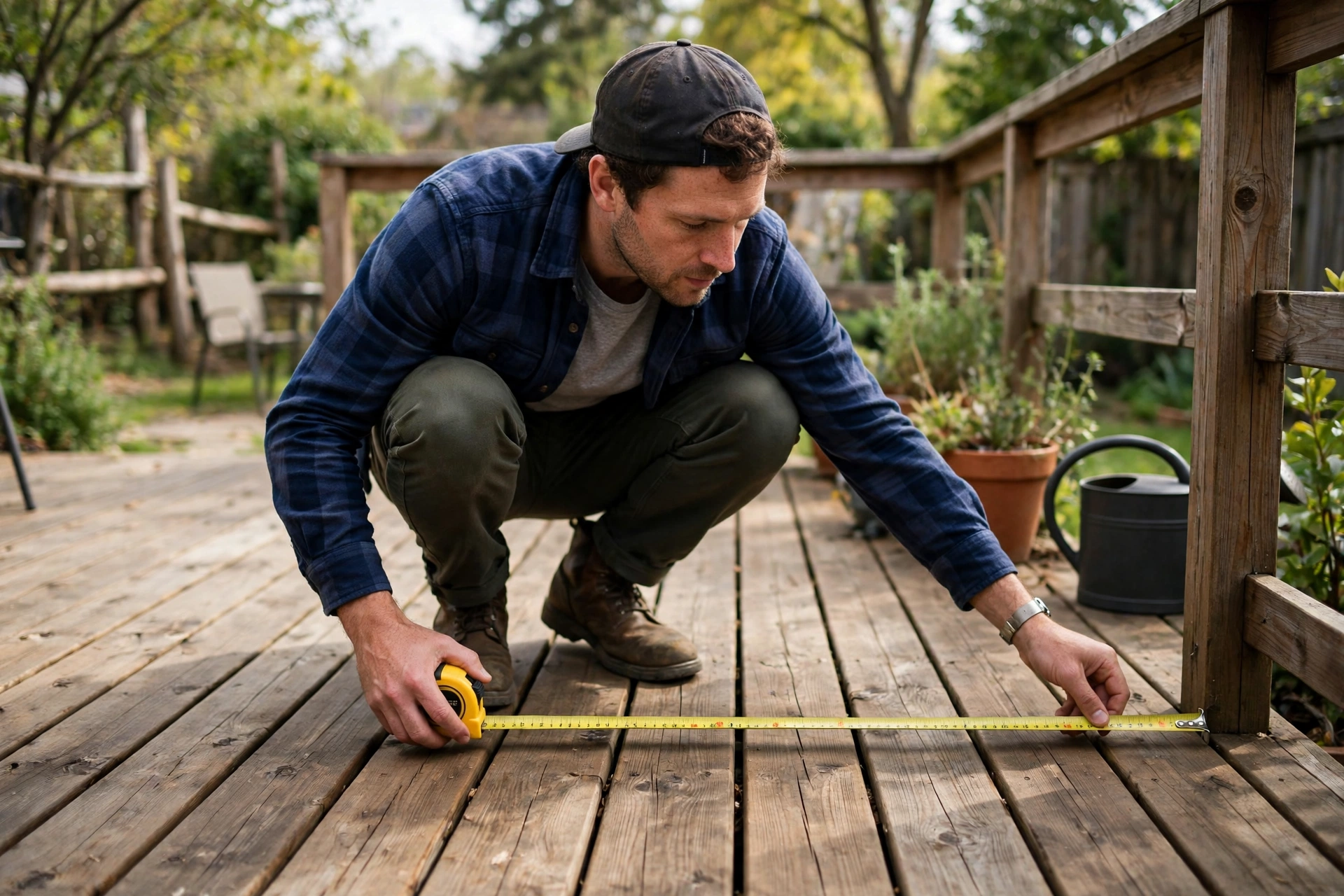 Measuring a deck before choosing a board width