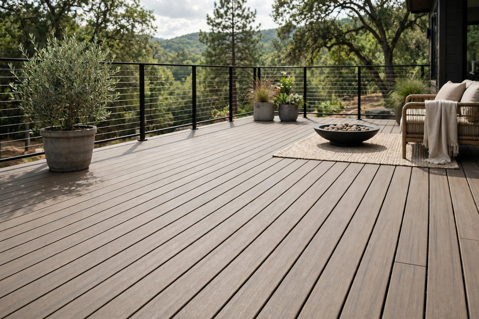 Wide composite decking boards
