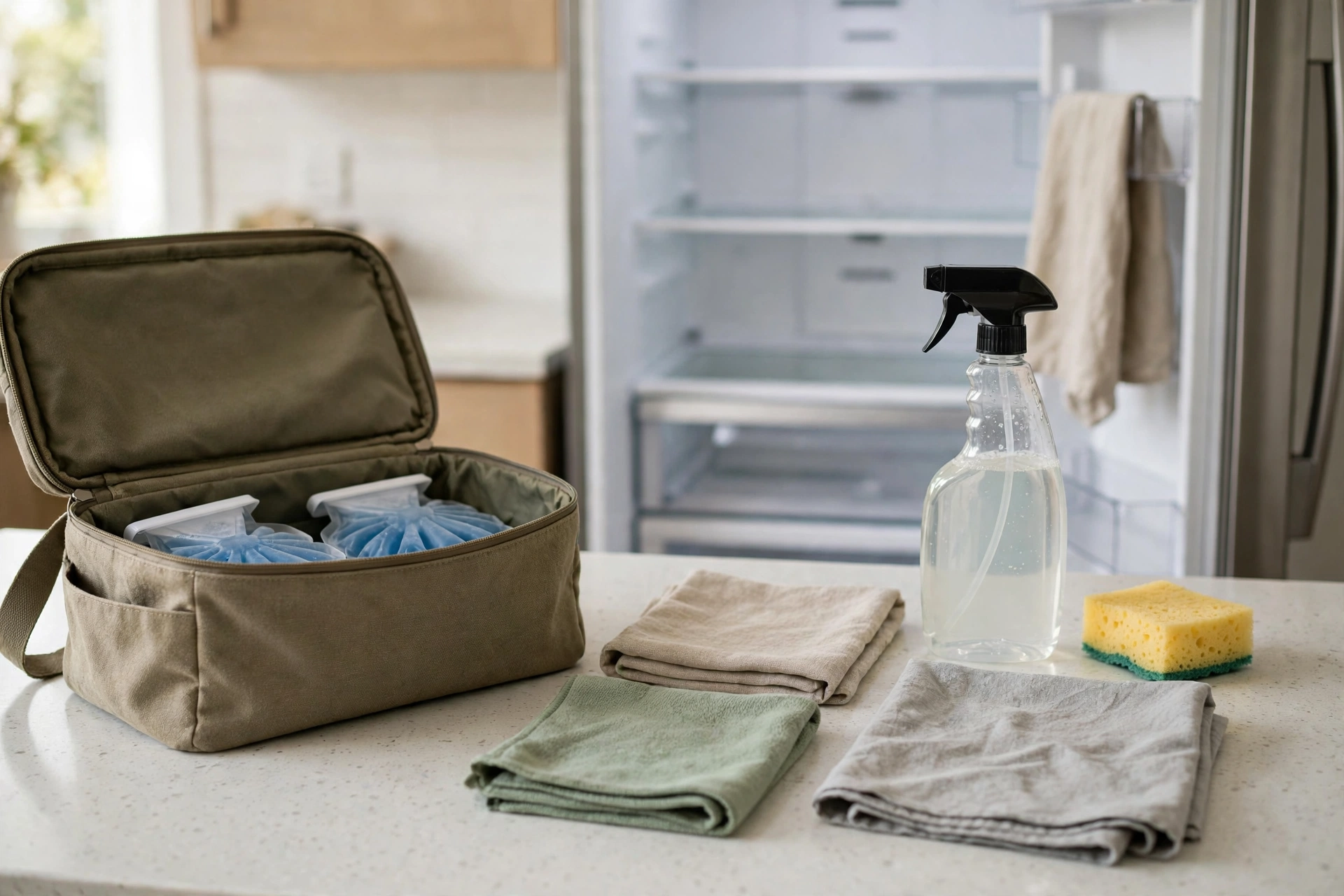 Preparing food and supplies first.