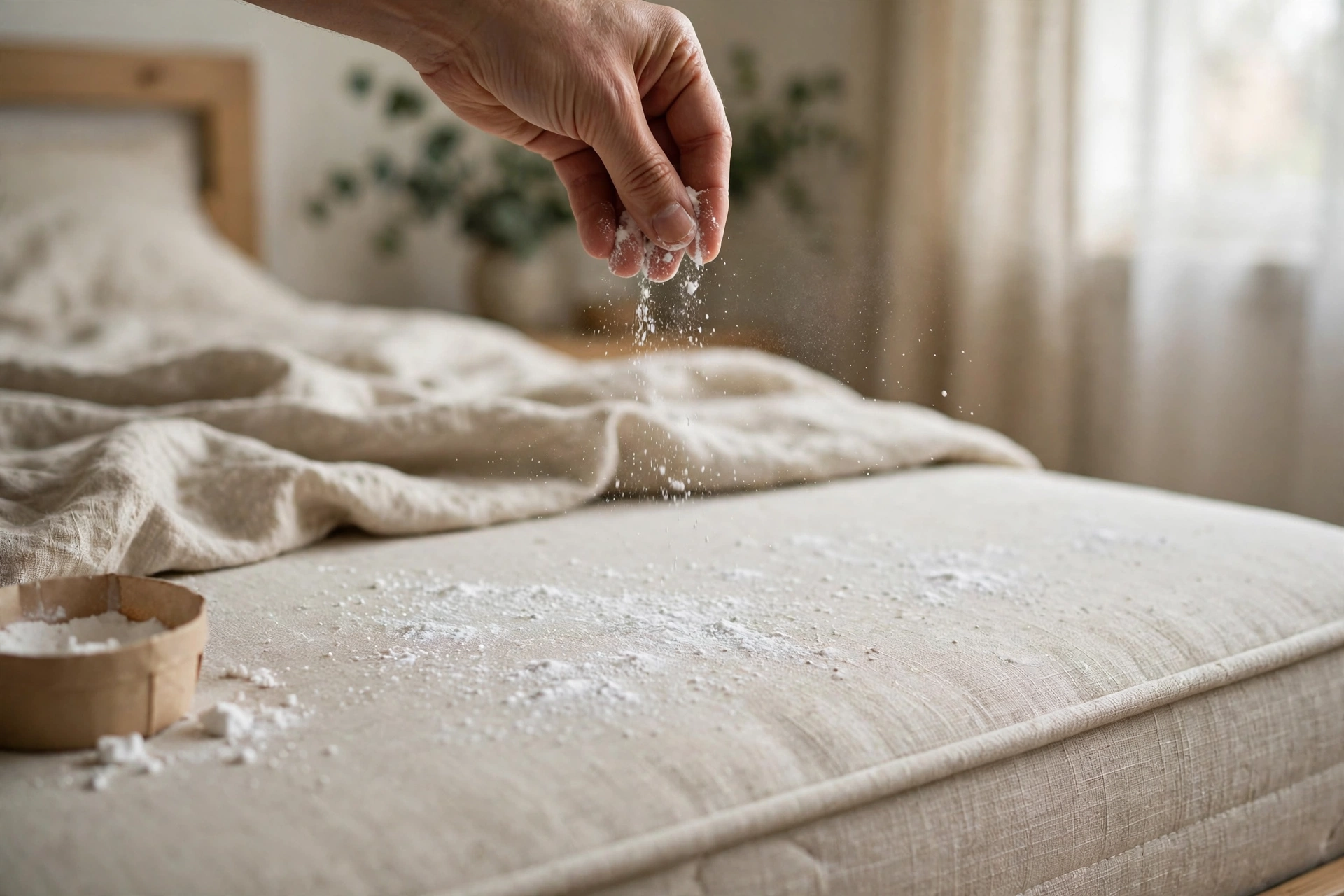 Removing odour with a light, dry method.