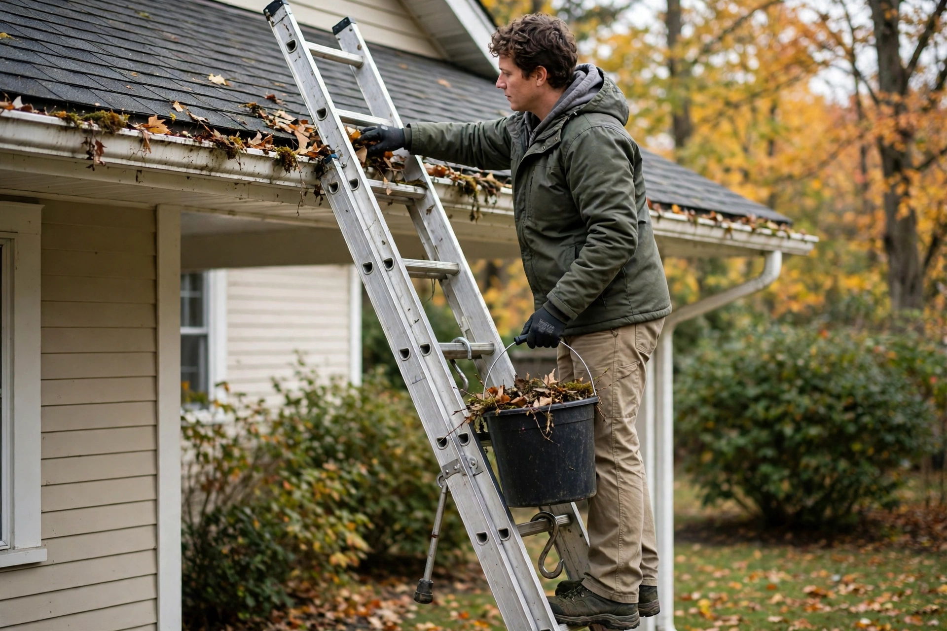 Clean gutters and downspouts properly