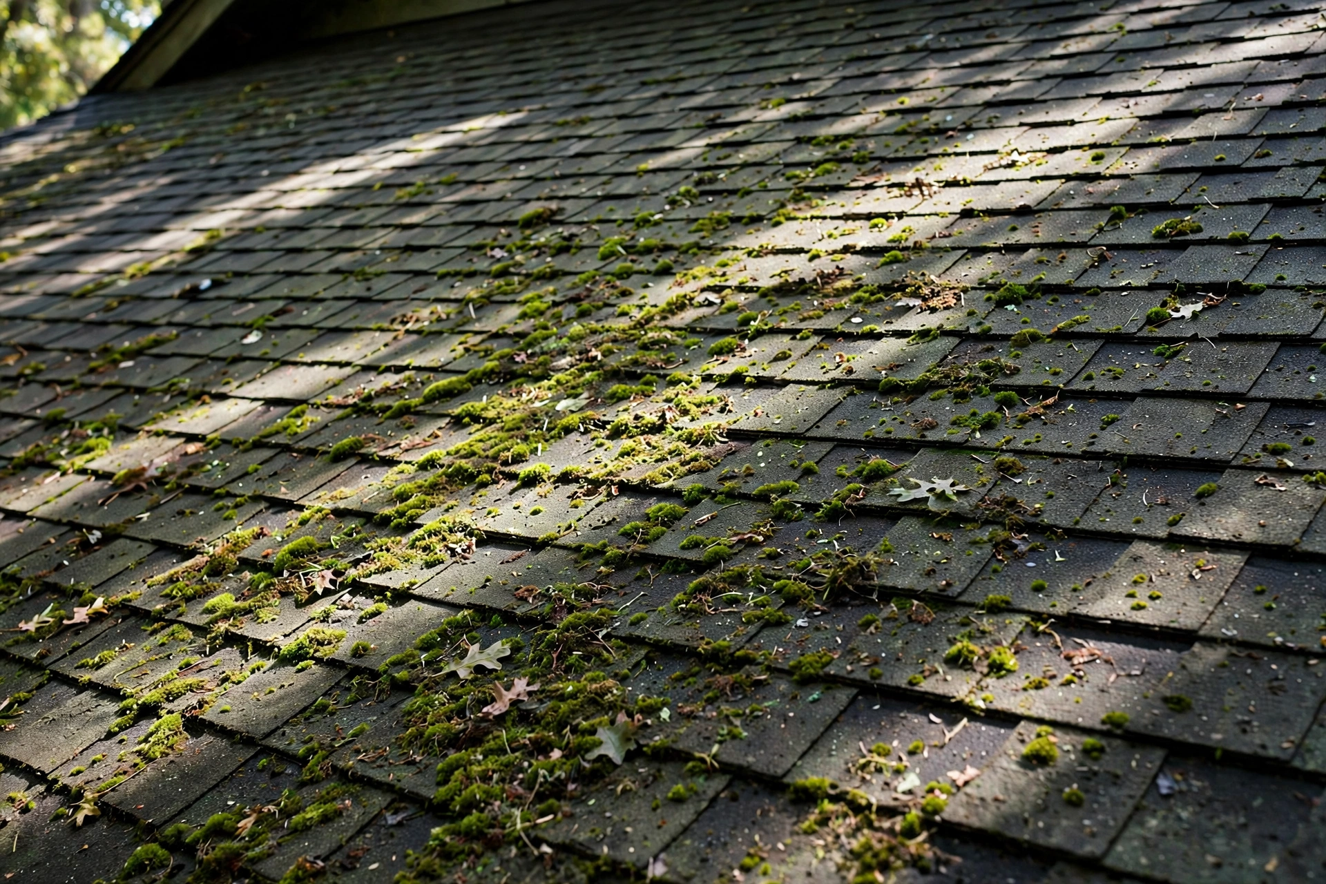 Deal with moss, algae and loose debris